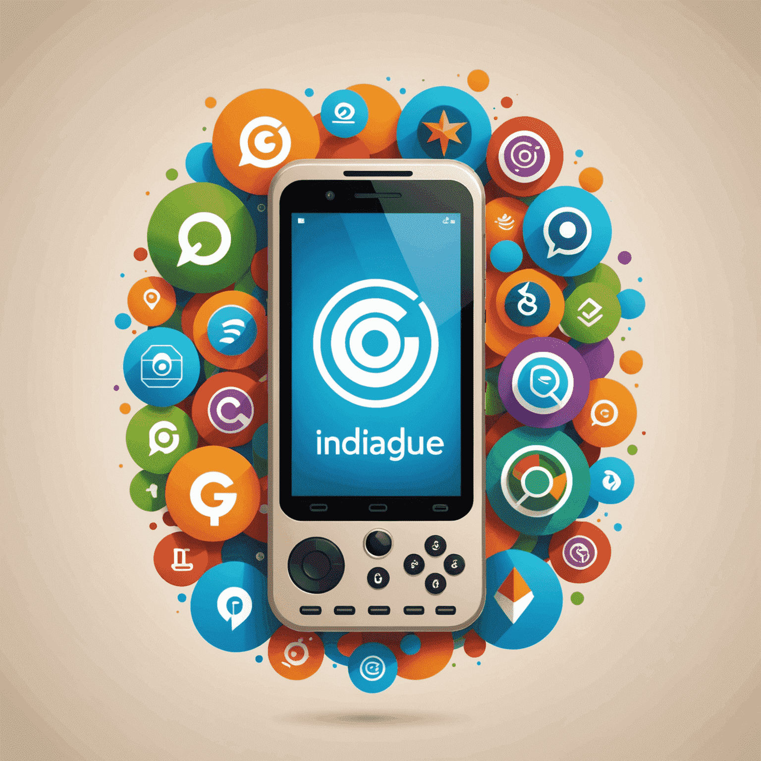 IndiaGamesHub logo featuring a stylized mobile phone with game icons