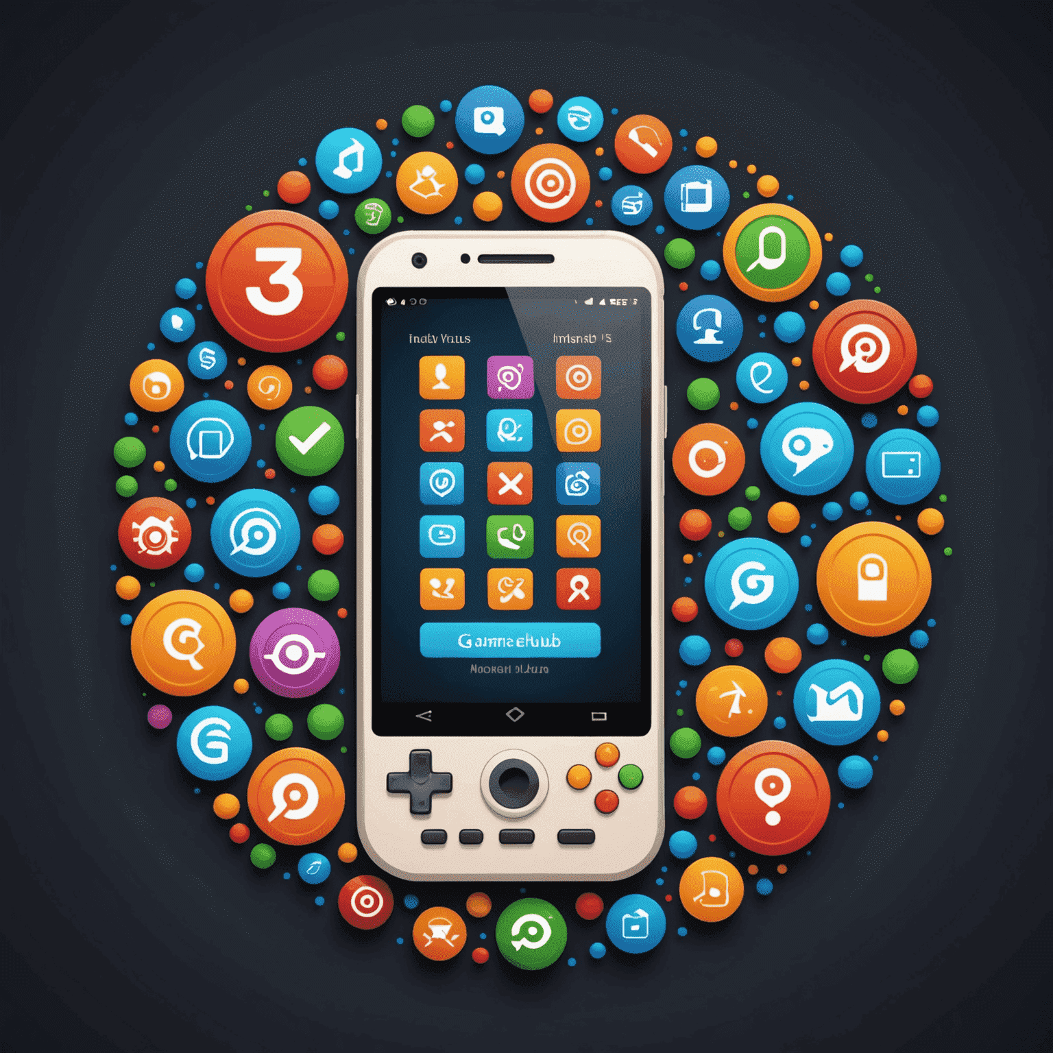 IndiaGamesHub logo featuring a stylized mobile phone with game icons