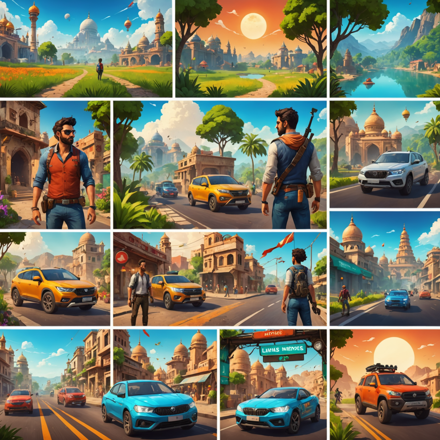 Collage of new mobile game screenshots from Indian developers, showing diverse genres and vibrant graphics