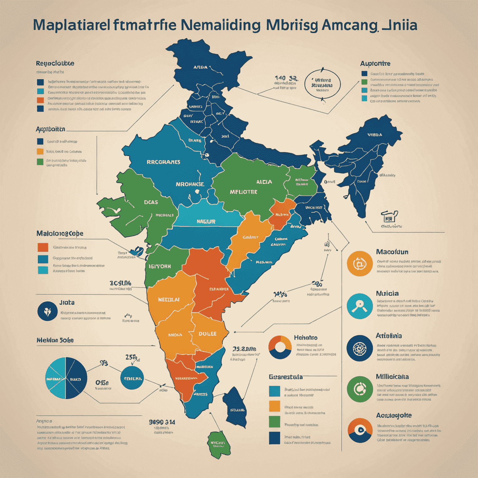 A graph showing the rising trend of multiplayer mobile games in India, with icons representing popular multiplayer game titles and a map of India highlighting areas with the highest adoption rates.