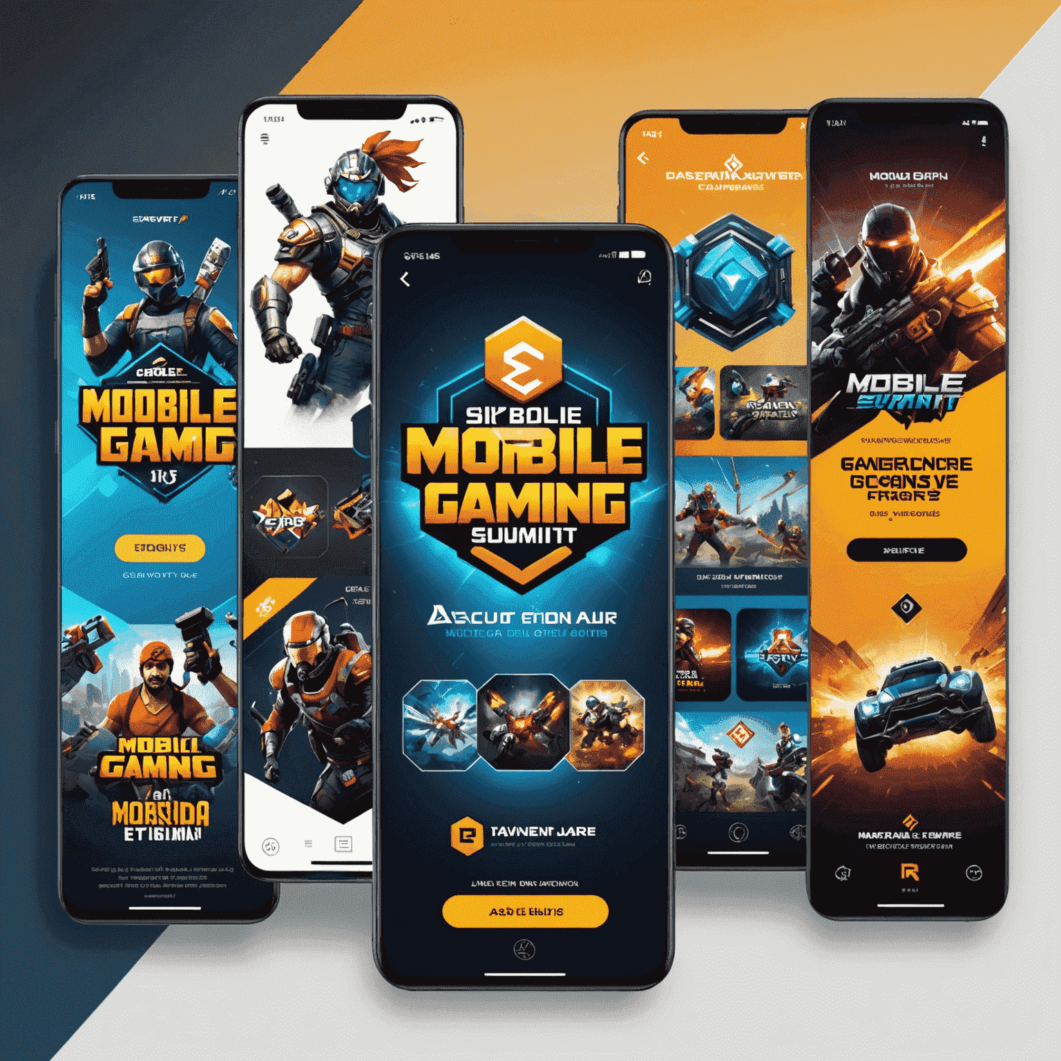 Banner for Mobile Gaming Summit India showing mobile devices with popular Indian mobile games