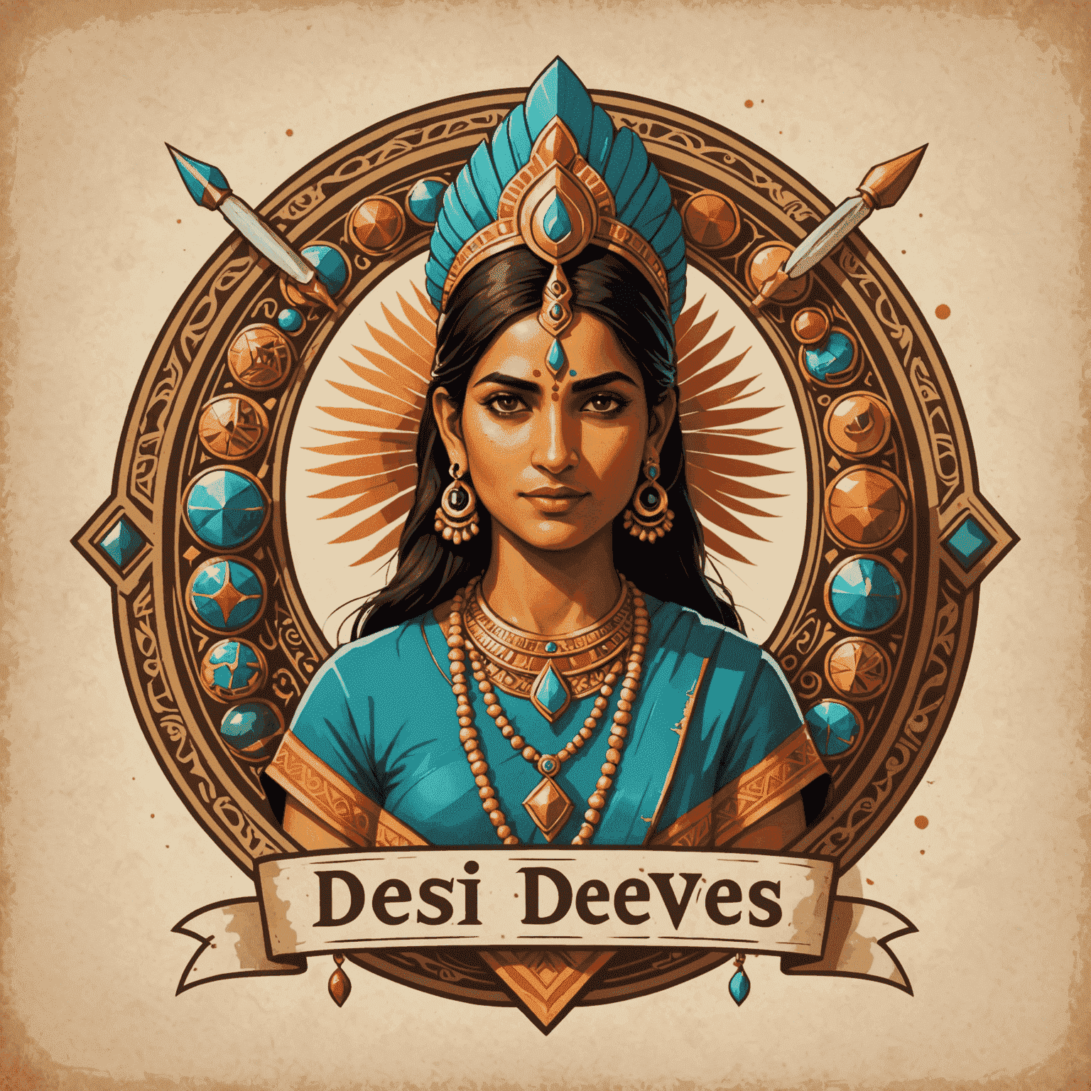 Desi Devs Studio logo featuring traditional Indian art elements mixed with modern gaming icons