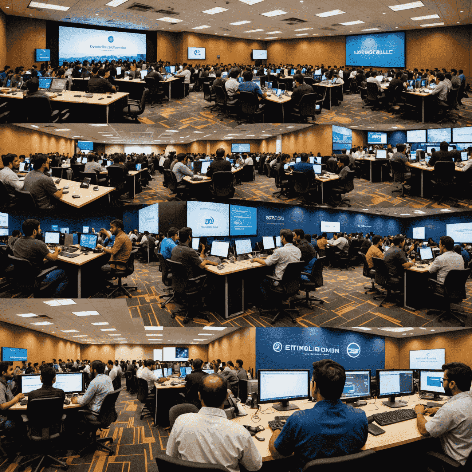 Collage of Indian gaming events, conference halls, and networking sessions with game developers and industry professionals